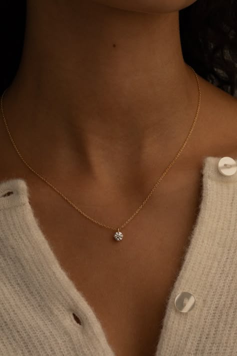 Elegante Gouden Ketting met prachtige solitaire voor een uitzonderlijke stijl
