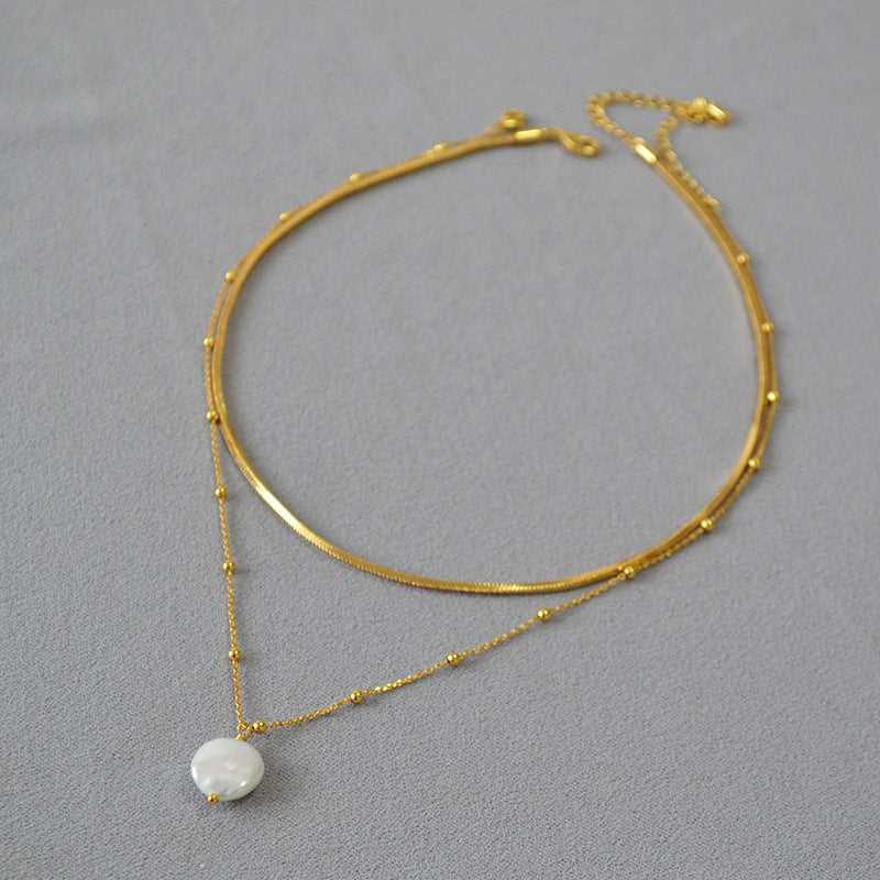 Betoverende Gestapelde Barok Parels Ketting - Elegante Alette Design