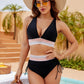 Dames Bikini Set – Oberbandje – Hoge Taille – Aanpasbare Pasvorm – Buikbedekking met Slanke Effect