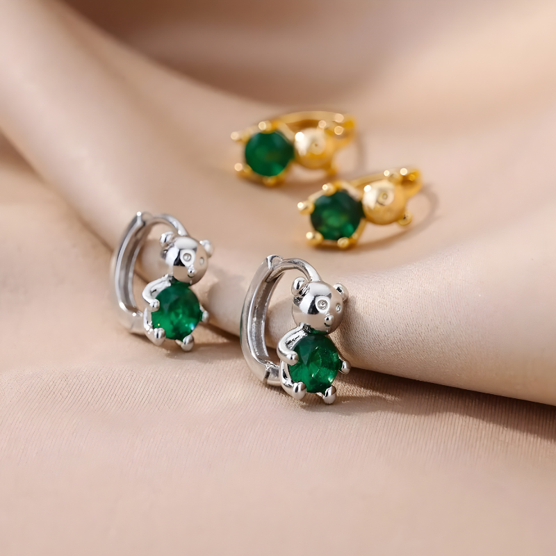 Hoepel Bear Oorbellen Verguld - Pini