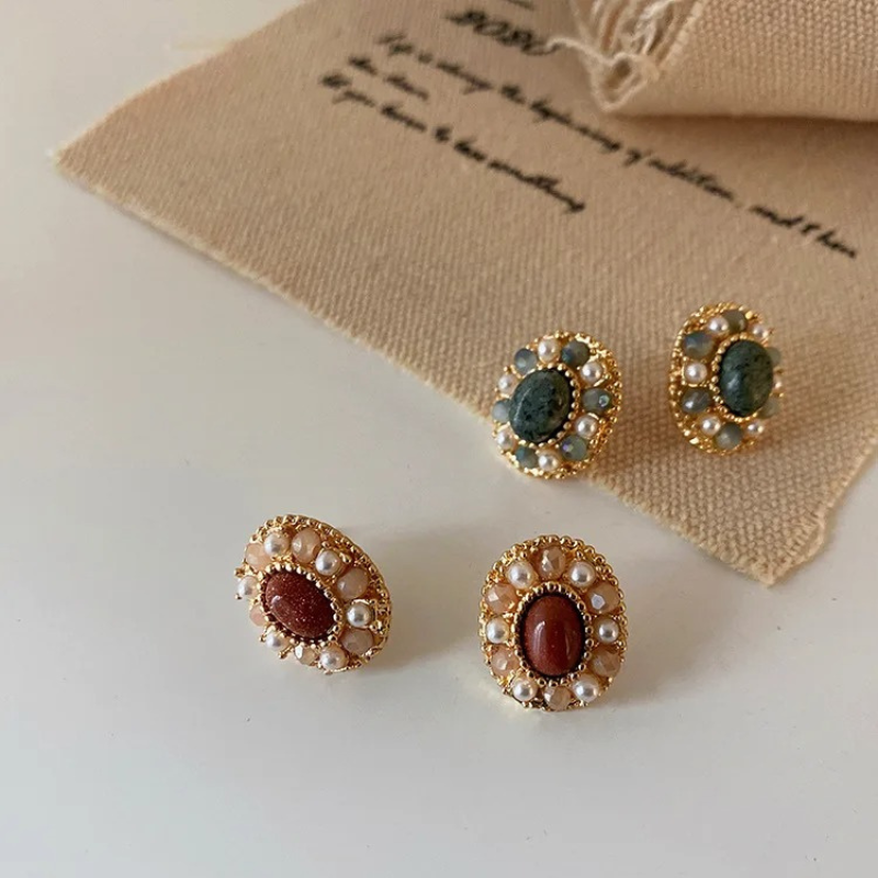 Kristallen Parel Oorknopjes - Vera