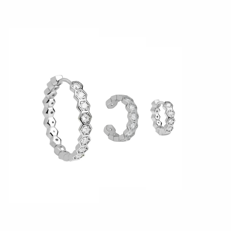 Elegante Zeshoekige Hoop Oorbellen Goud - Eva