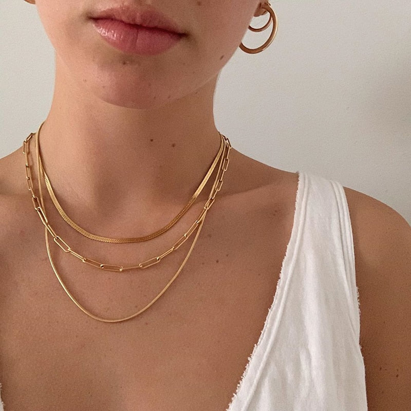 Elegant Gelaagde Visgraatketting - Isa voor een stijlvolle uitstraling