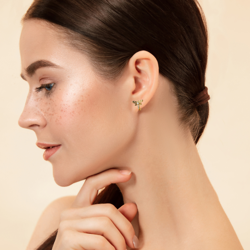 Lise Gouden Libelle Oorbellen - Elegante en Unieke Ooraccessoires