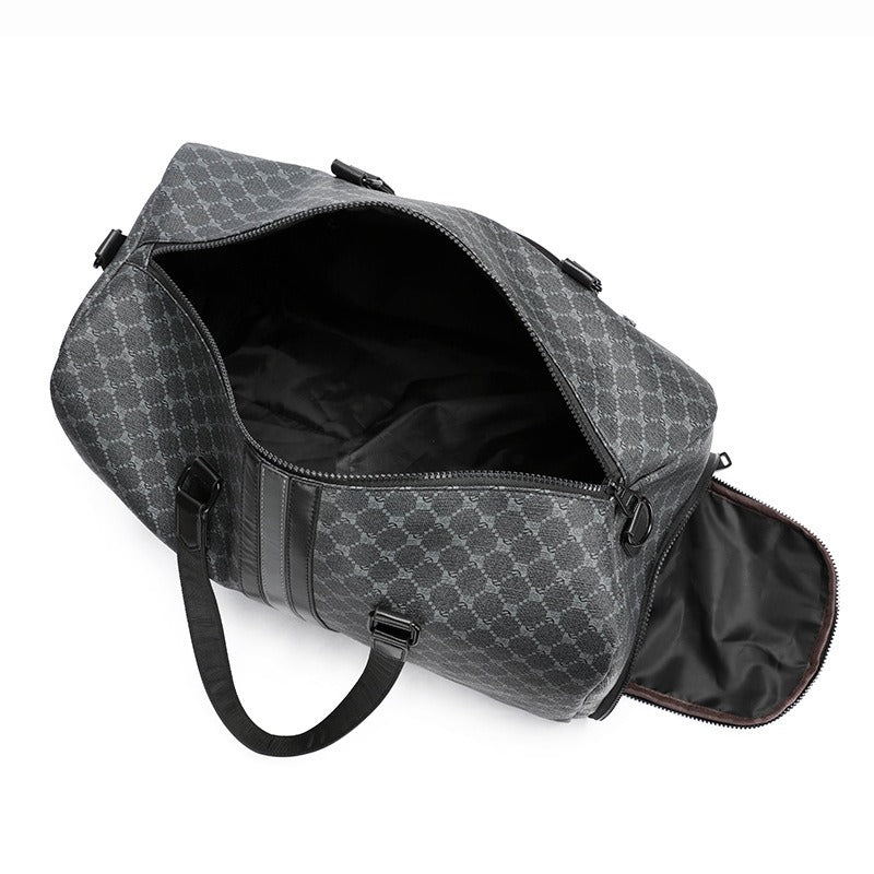 Geruite heren reistas met dubbel verstevigd handvat - Mauro