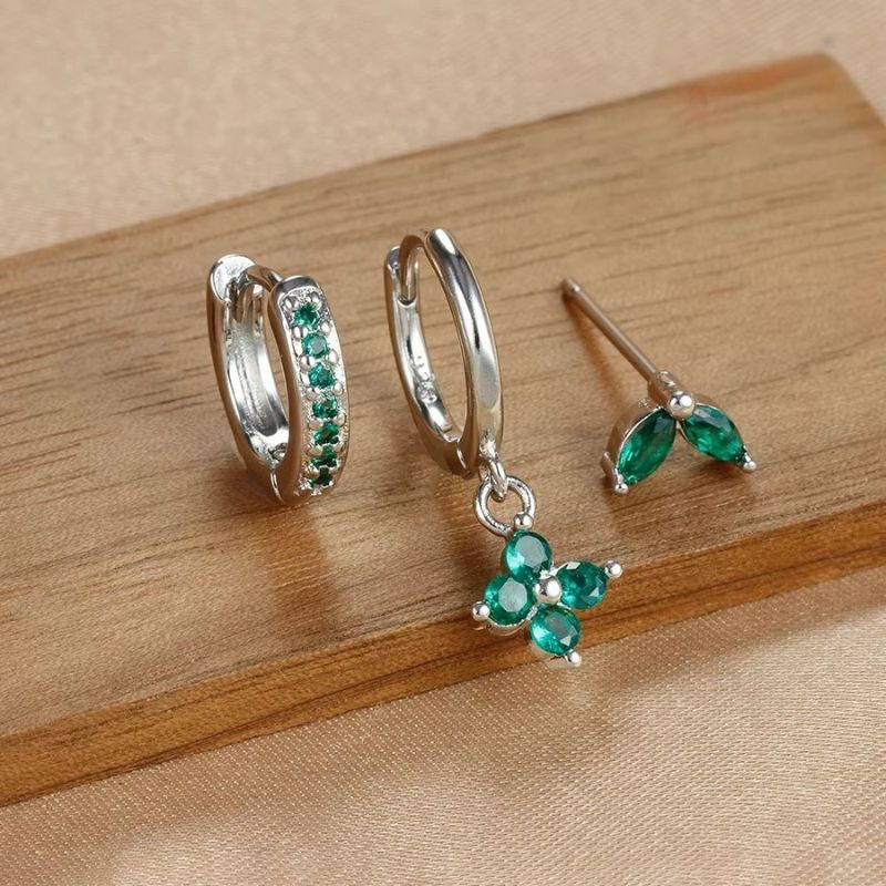 Elegante Bloem Oorbellen Set in Edelstahl - Monri