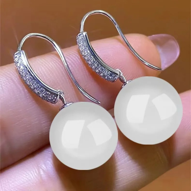 Groene Parel Druppeloorbellen - Jade