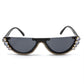 Sparkling Rhinestone Embellished Half Frame Sunglasses