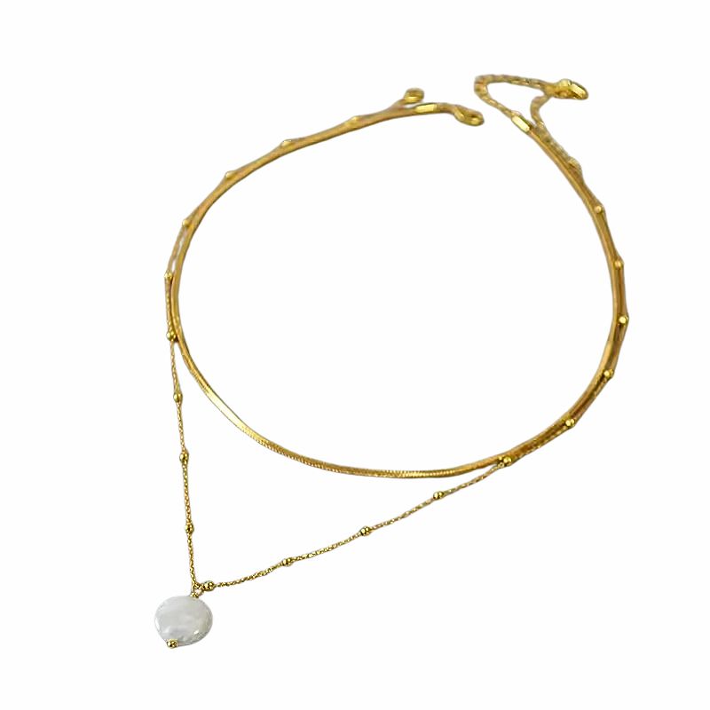 Betoverende Gestapelde Barok Parels Ketting - Elegante Alette Design