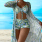 Elegant 3-delig Bloemen Bikini Set voor Dames