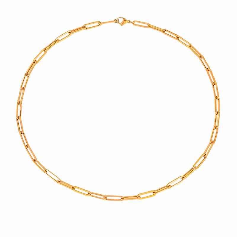 Elegante Gouden Paperclip Ketting - Bianca voor een Stijlvolle Look