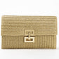Chic Strohoed Geweven Clutch Tas