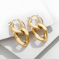 Gouden Geometrische Ovale Bengelende Oorbellen - Hannah