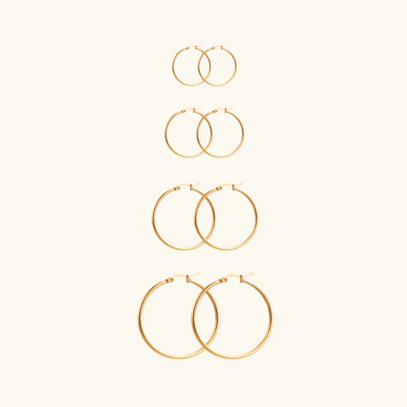 Elegante Set Van Hoepeloorbellen - Nini