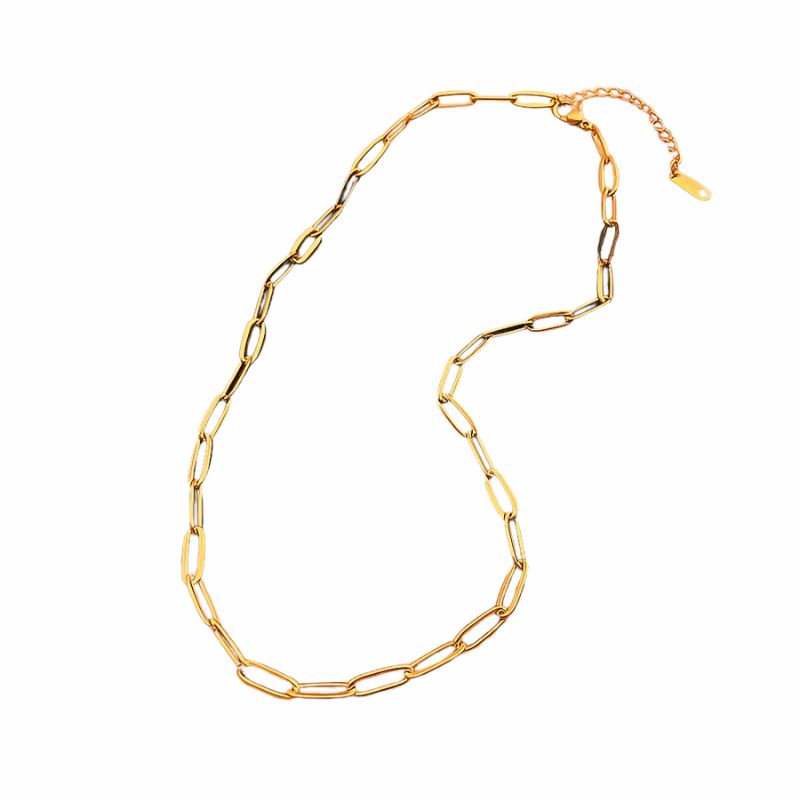 Elegante Gouden Paperclip Ketting - Bianca voor een Stijlvolle Look