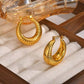 Gouden Hoops Oorbellen met structuur - Vivi