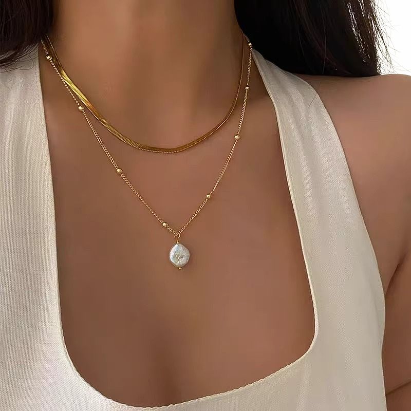 Betoverende Gestapelde Barok Parels Ketting - Elegante Alette Design