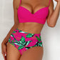 Dames Bikini-zwemuitje - Chique Wrap-top - Verstelbare bandjes - Ruchyze broek met hoge taille