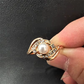 Exquise Gouden Ring met Parel en Briljant voor een Tijdloze Elegant Look