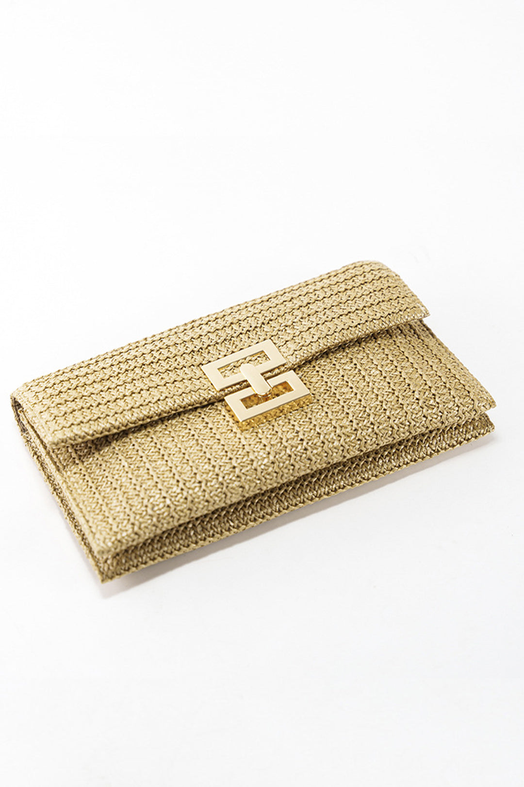 Chic Strohoed Geweven Clutch Tas
