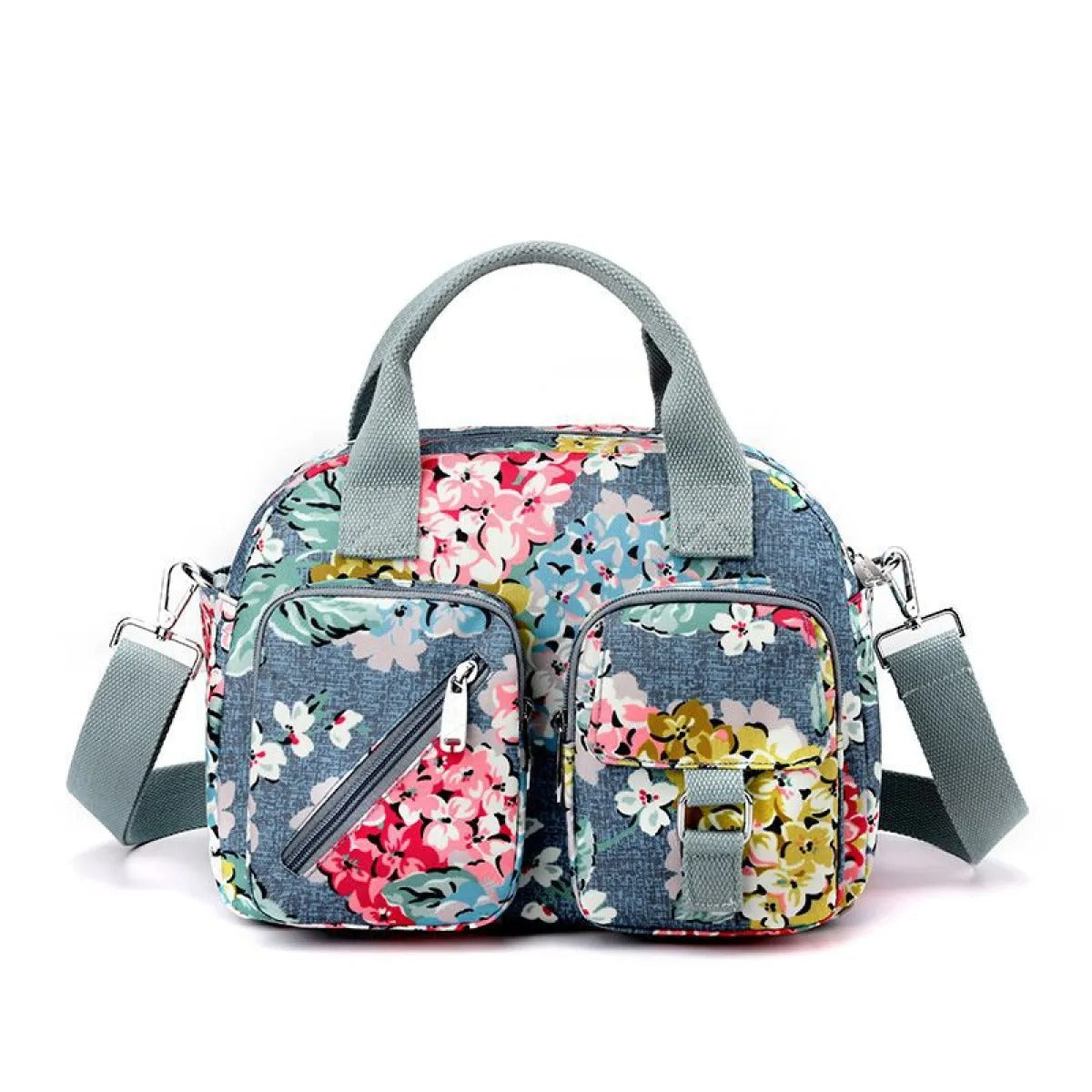 Damesschoudertas met meerdere vakken bloemenprint - Elora