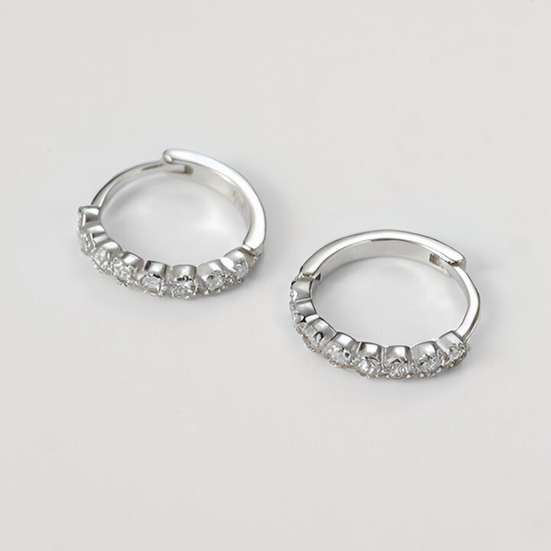 Gouden Hoepel Zirkonia Oorbellen - Mia