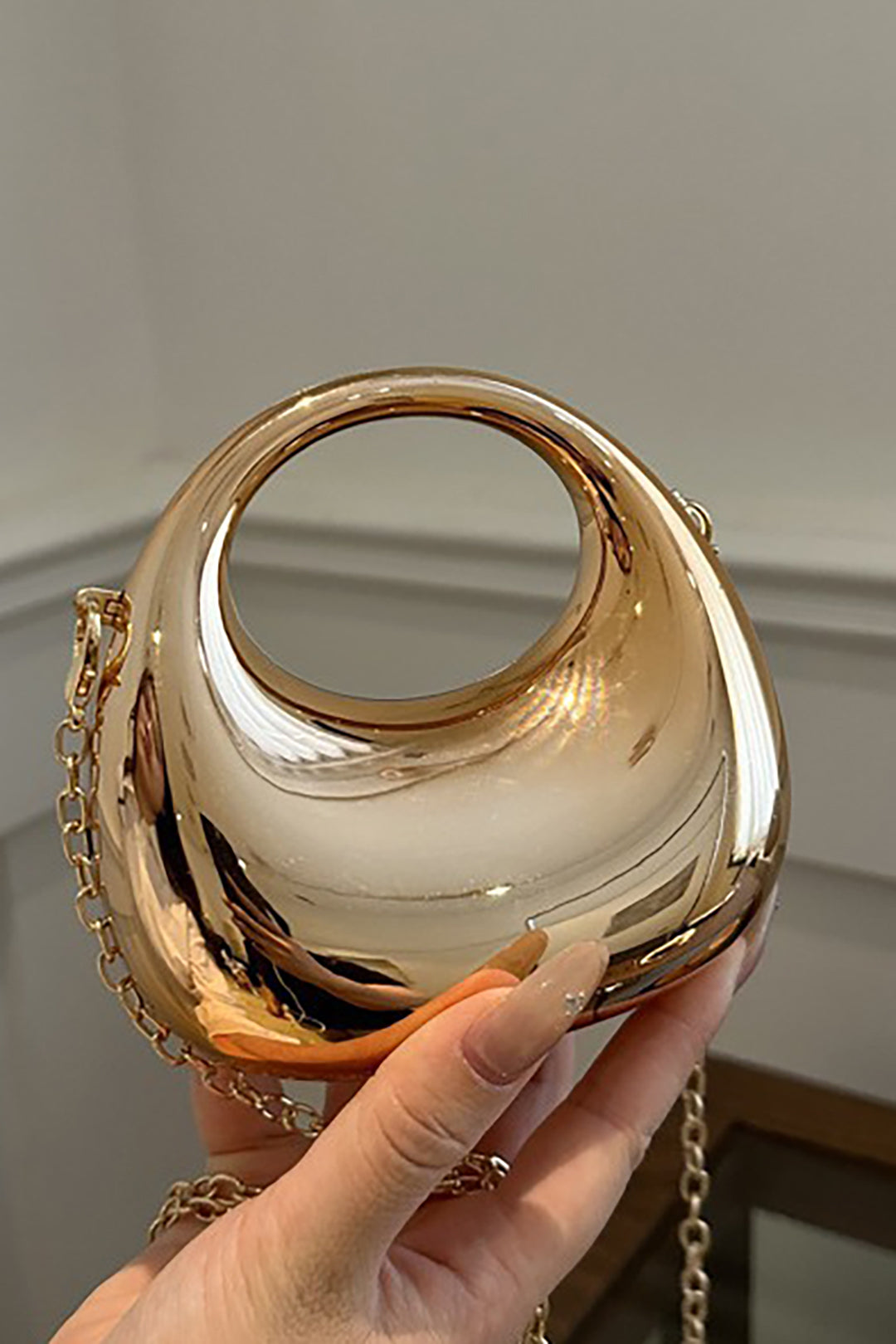 Chic metalen ketting schoudertas voor moeiteloze stijl