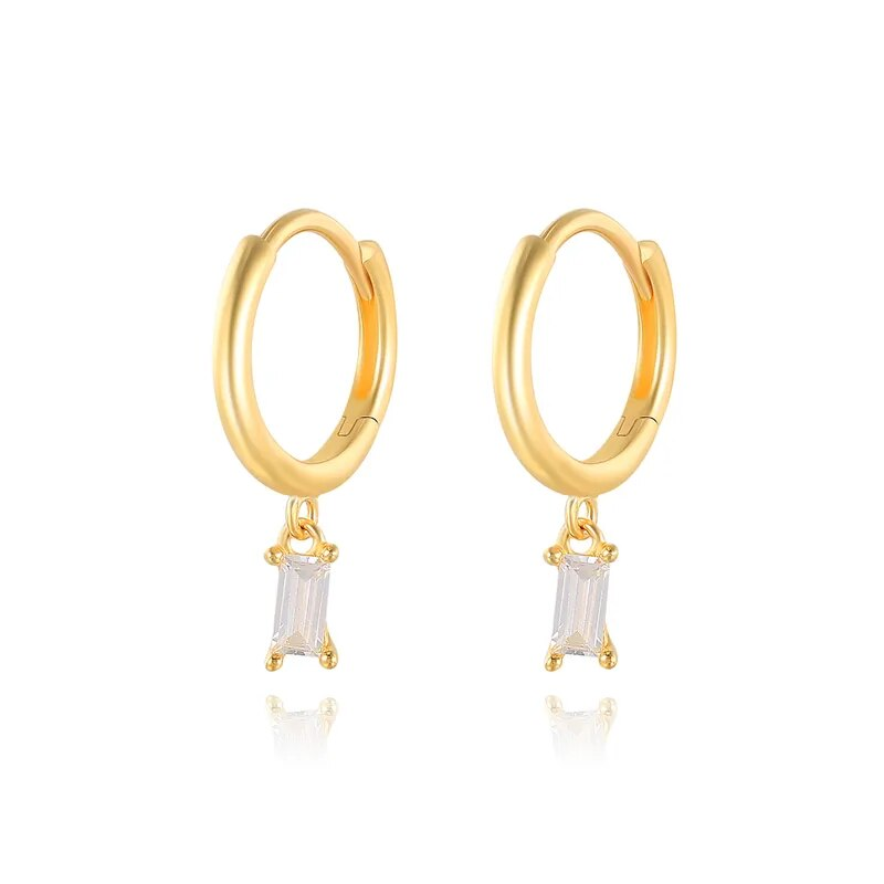 Chic et Élégantes Boucles d'Oreilles Carrées avec Zircone - Lauren