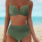 Dames Bikini Set – Perfecte Pasvorm – Elegant Toppunt – Ruché Hoog Taille Bottom – Ademend en Comfortabel Stof