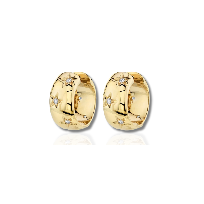 Elegant Chunky Ster Zircon Hoop Oorbellen - Angela voor een stijlvolle uitstraling