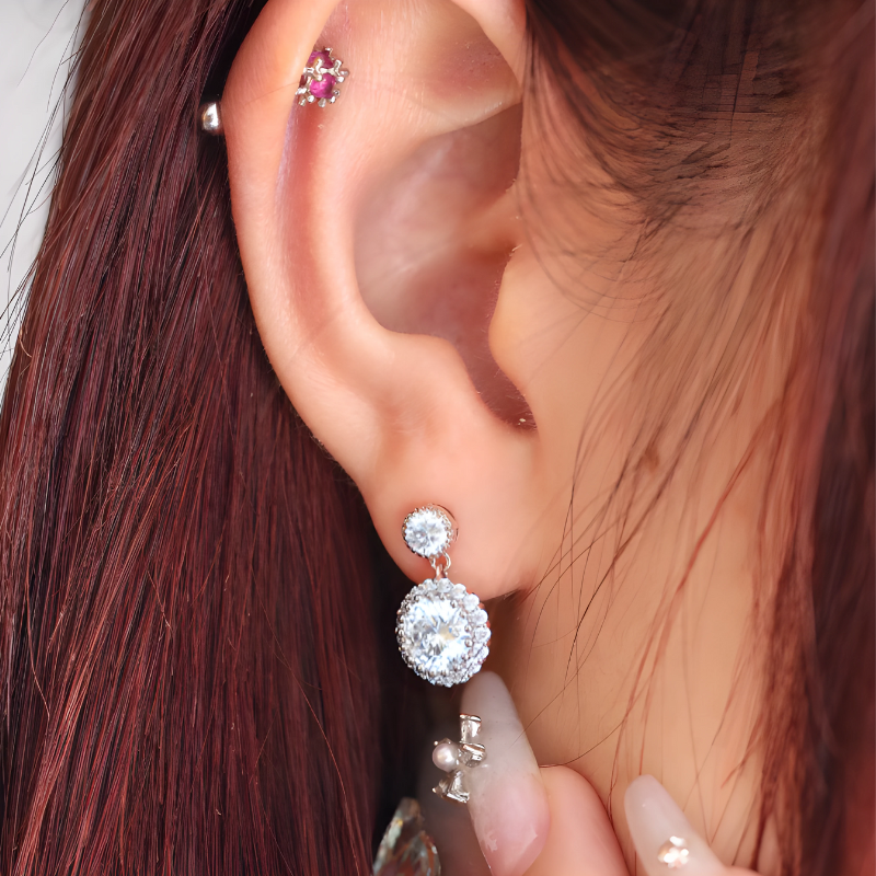 Stijlvolle Zilveren Moissaniet Oorknopjes - Elegantie en Glans in Eén