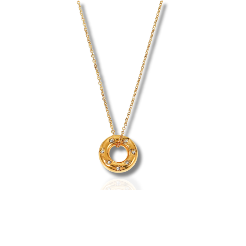 Elegant Goud Vergulde Zirkonia Hanger Ketting - Kate