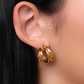 Gouden Dubbele Geometrische Stud Oorbellen - Rhea