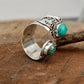 Verstelbare dubbele ringen met turquoise rand
