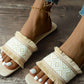 Gezouten zomerschoenen met gevlochten design en franjes voor op het strand