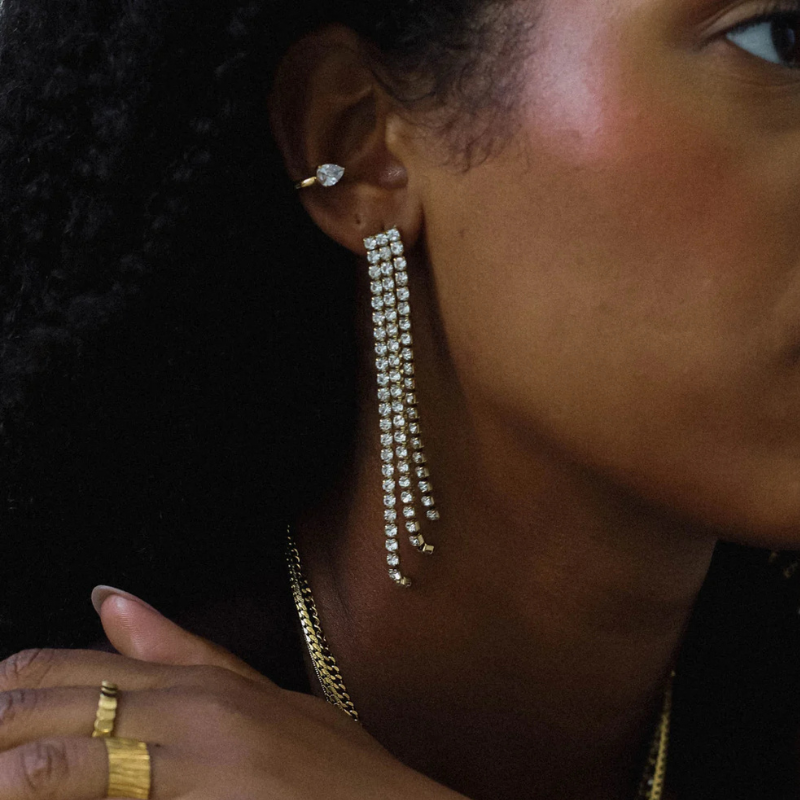 Luxe Hangende Sprankelende Oorbellen - Kroonluchter