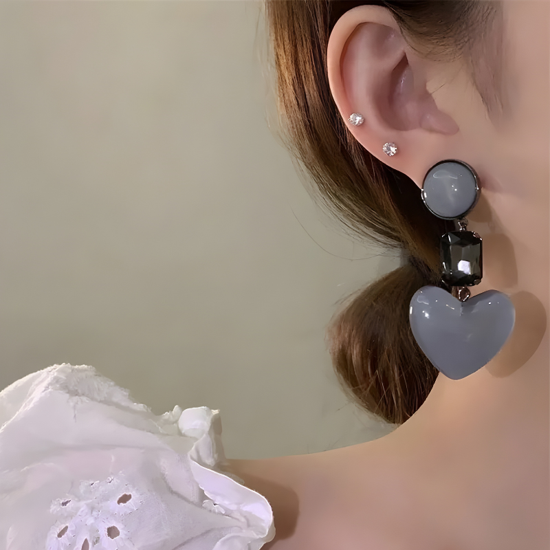 Hart Hars Kristal Hanger Stud Oorbellen - Audrey