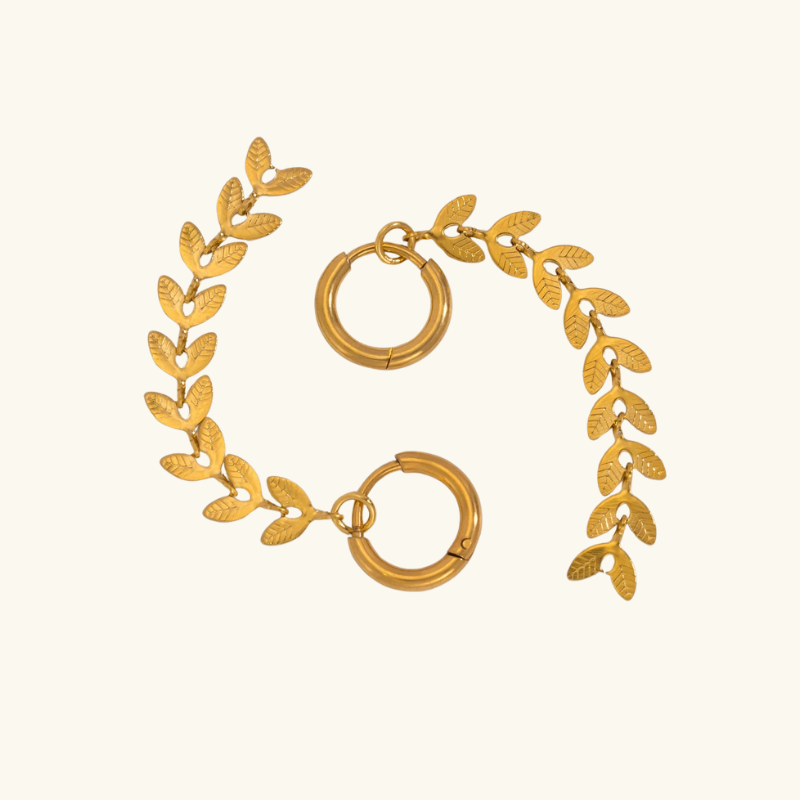 Gouden Langbladige Oorbellen - Ariel