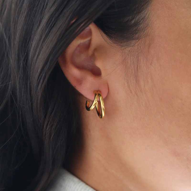 Elegante Dubbelgelaagde Oorknopjes – Nora voor een stijlvolle uitstraling