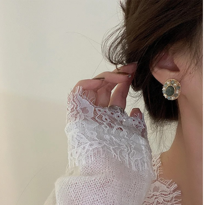 Kristallen Parel Oorknopjes - Vera