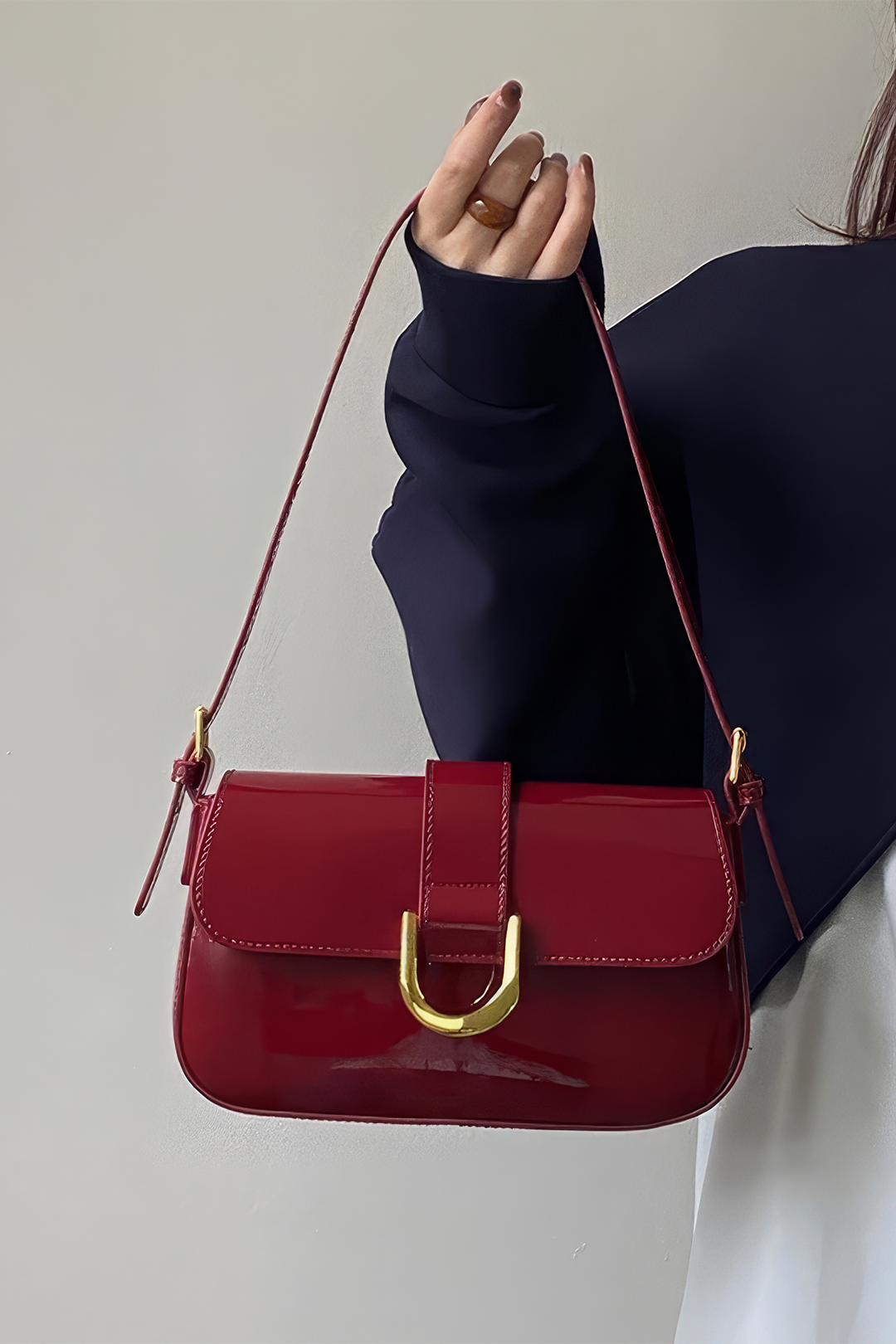 Chique Handheld Paardenschoen Gesp Schoudertas