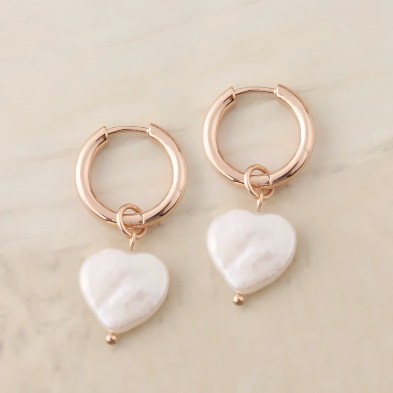 Hart Parel Vintage Hoepel Oorbellen - Bella