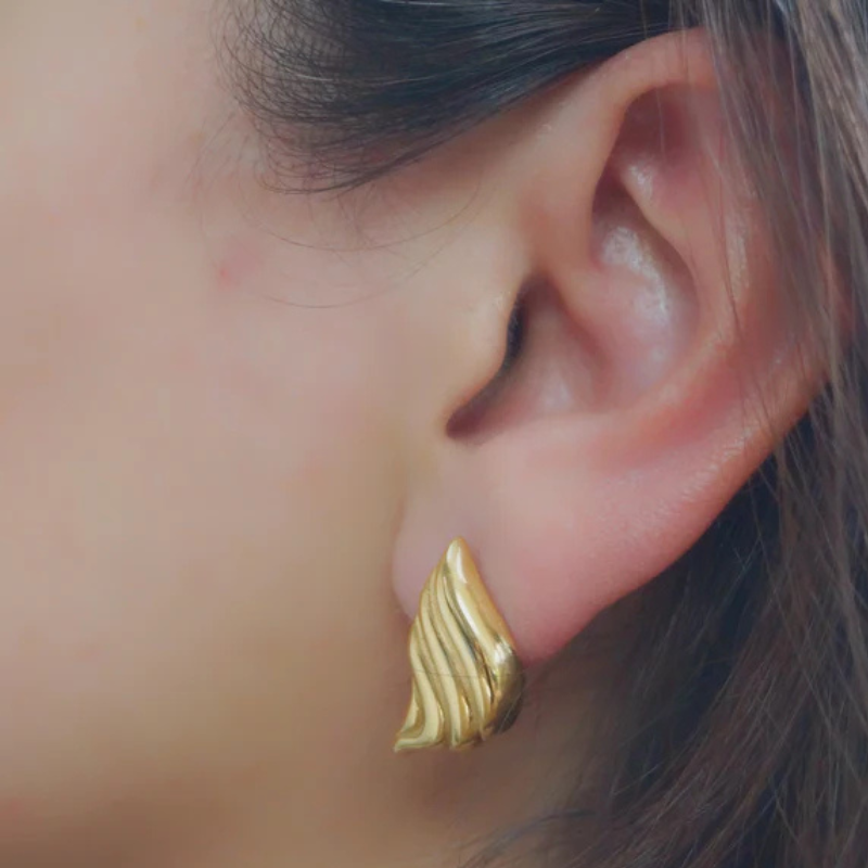 Elegante Engelenvleugel Oorbellen met Haarvlagje voor een Verfijnde Look