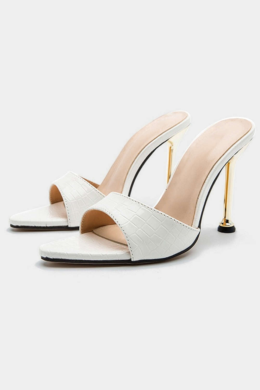 Puntige Enkellaars Sandalen Met Hoge Hakken Zonder Enkelband