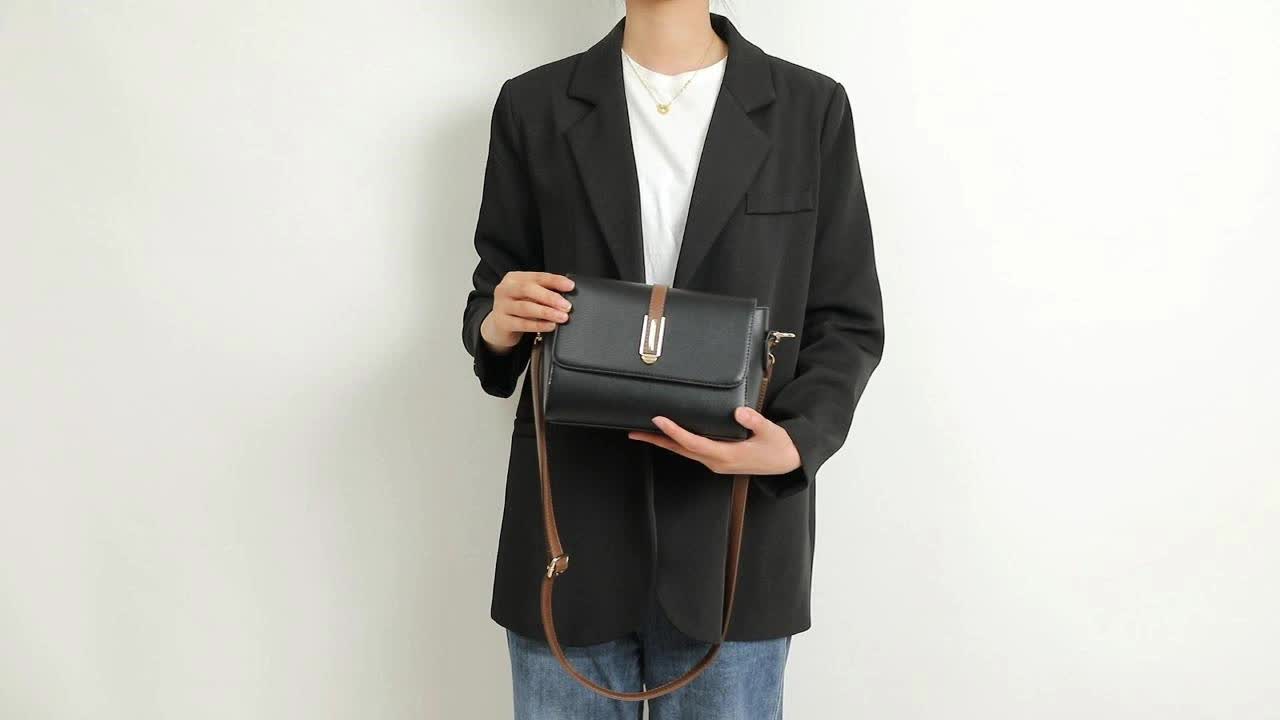 Annemiek™| Retro PU Leren Crossbody Tas met Kleurcontrast