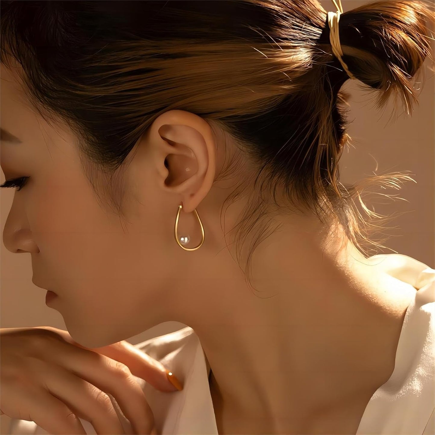 Franse Parelhoepel Oorbellen - Ireen