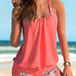 Tankini Set voor Dames – Losse Pasvorm – Ademend Stof – Bescheidde Bedekking – Tweedelige Set