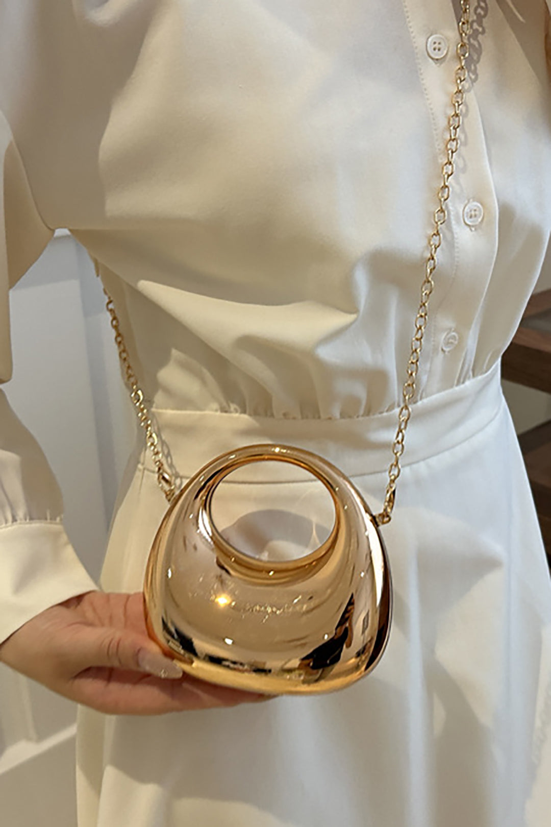 Chic metalen ketting schoudertas voor moeiteloze stijl