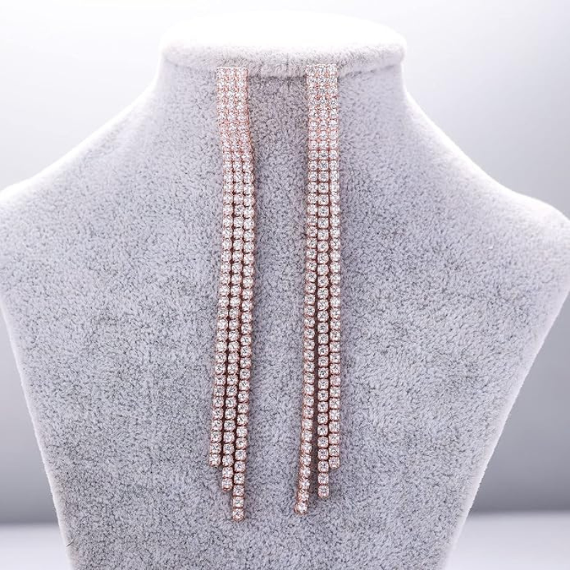 Luxe Hangende Sprankelende Oorbellen - Kroonluchter