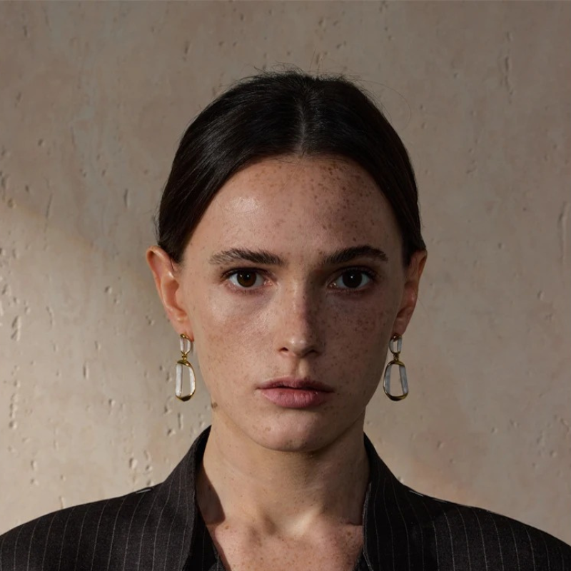 Elegante Goud Vergulde Emaillen Oorbellen - Celia